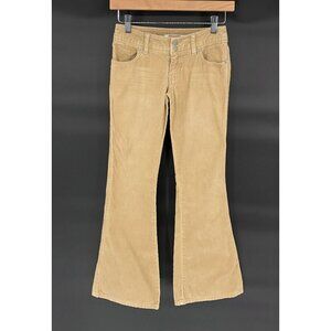 Vintage Abercrombie Kids Beige Corduroy Flare Pants Girls 12 Slim y2k 90's